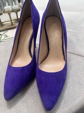 Jessica Simpson Vibrant Purple Suede Pointed-Toe Pumps